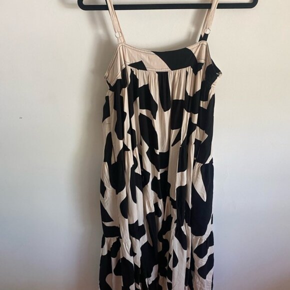 Abel The Label Black and Cream Tiered Midi Dress - Picture 4 of 6